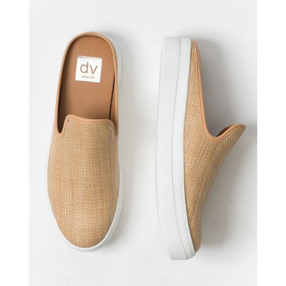 DV DOLCE VITA Rica Slip-On Shoes 6 Woven Texture Rattan Coastal Earthy Fall - Picture 1 of 9